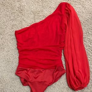 Hello Molly Red One Shoulder Body Suit